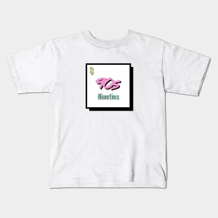 90s chemical element - yellow pink green - 90s humor vibes font Kids T-Shirt